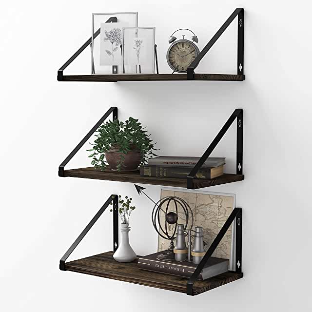 BAMEOS Floating Shelves Rustic Wood