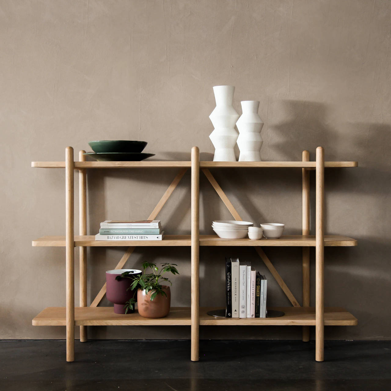 Short free standing shelves