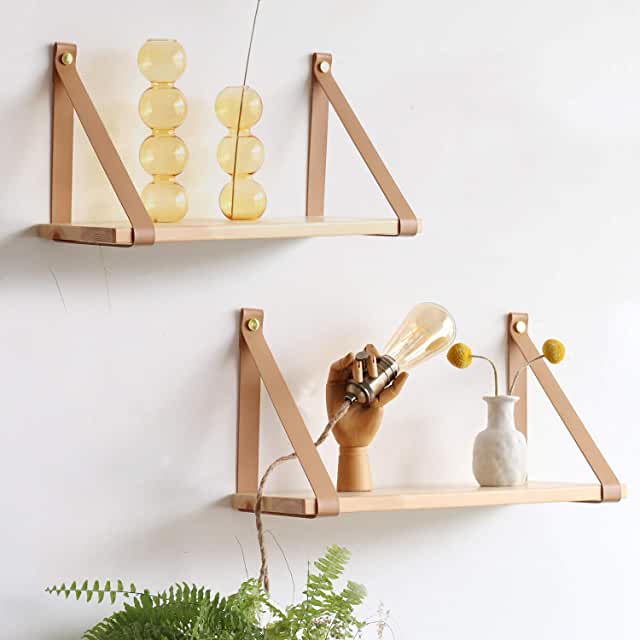 FRIADE PU Leather Strap Shelves