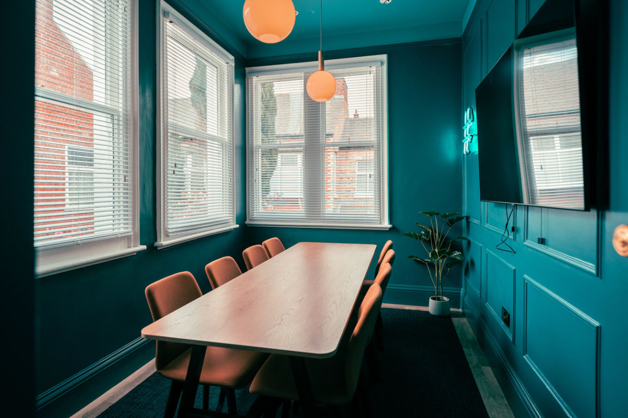 Dark Teal Meeting Room