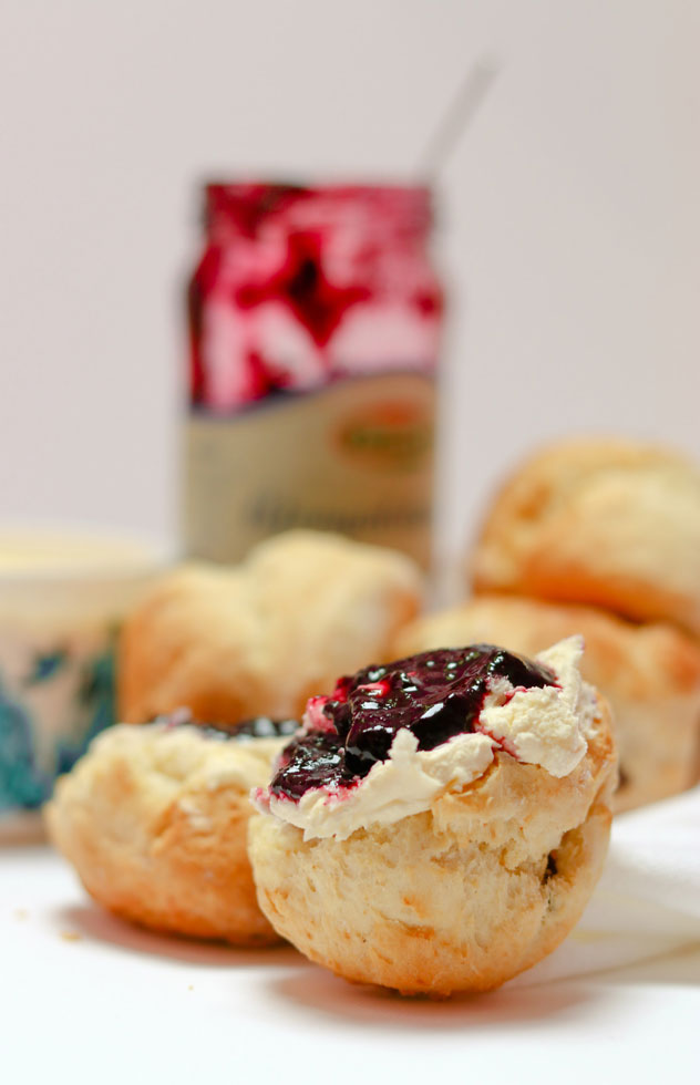 Tea Scones with Clotted Cream and Jam