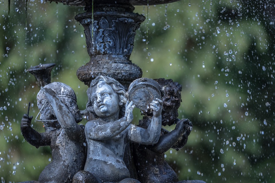 Solar Water Fountain Feature