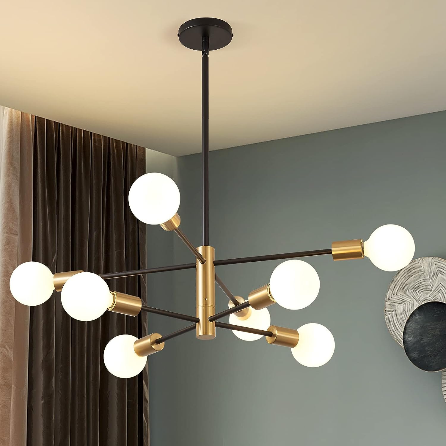 KAISITE Black and Gold Chandelier