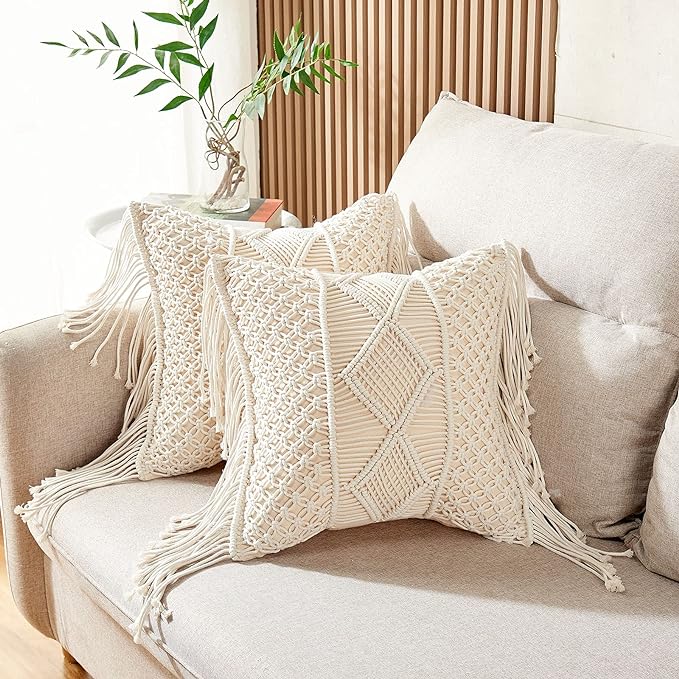 Macrame Throw Pillows Case