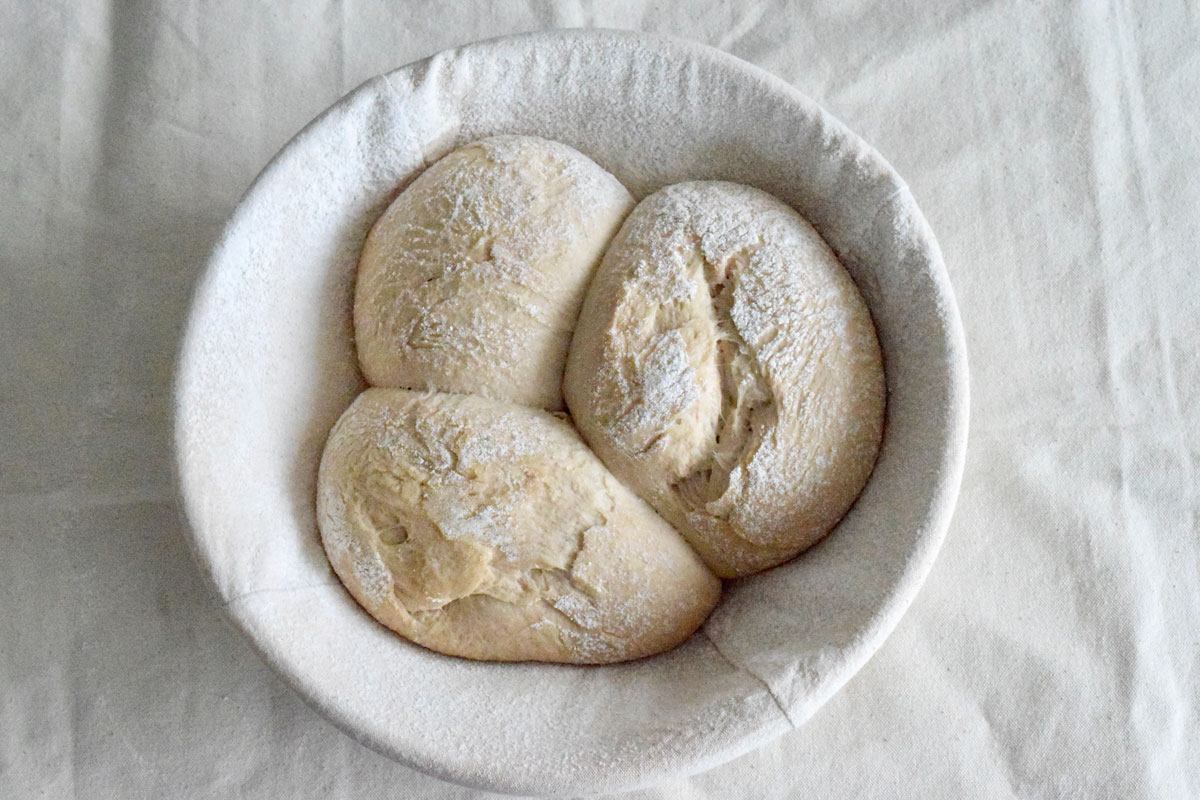 Dough on tea towel